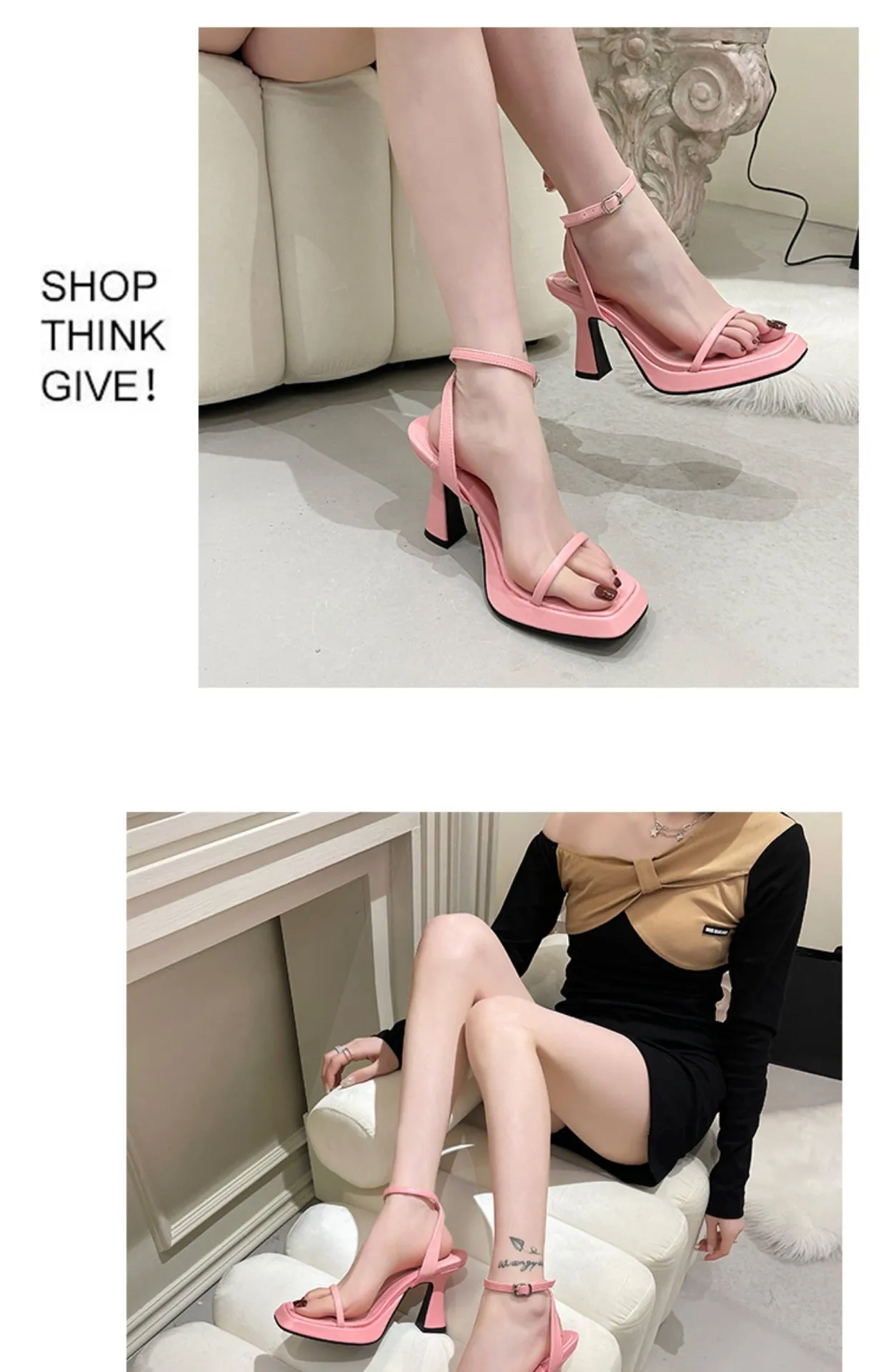 Diana-100 Square Toe High Heels