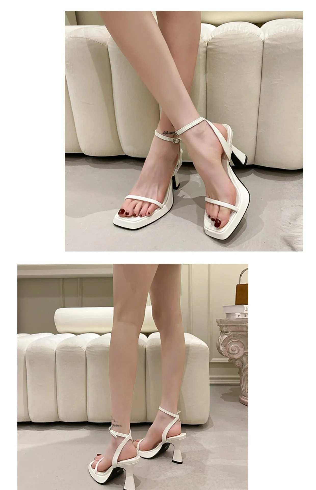 Diana-100 Square Toe High Heels