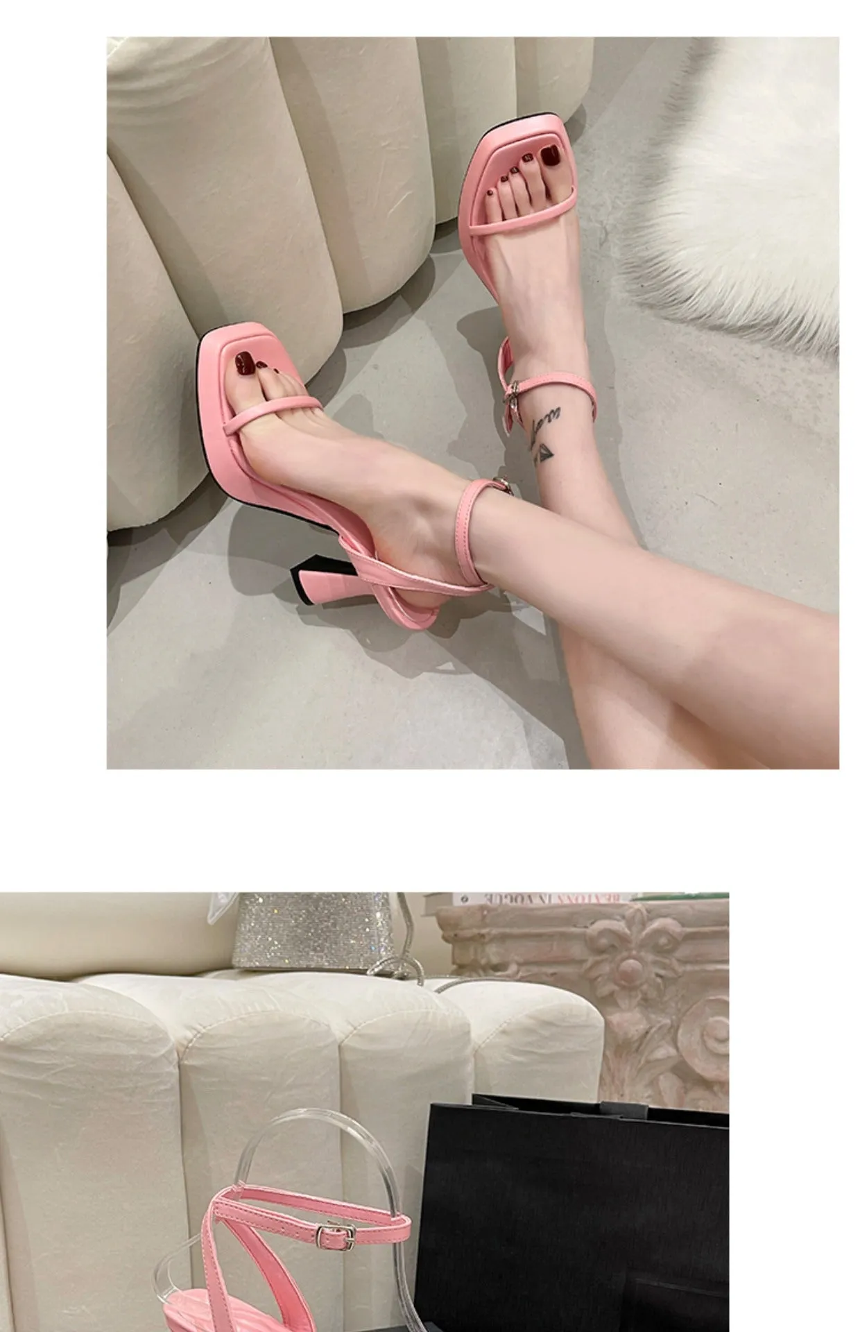 Diana-100 Square Toe High Heels