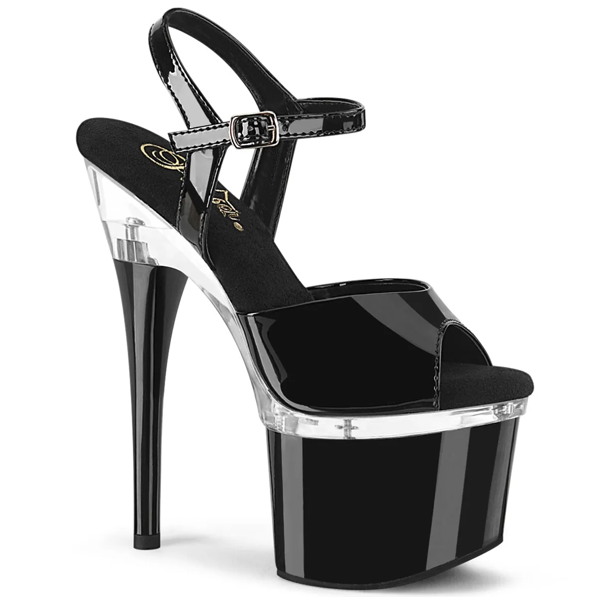 ESTEEM-709 Black Patent 7 Inch Stripper Shoes