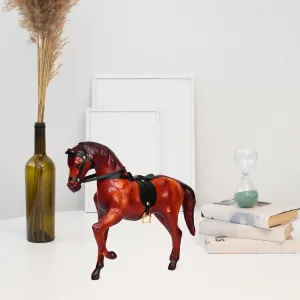 Exquisite Handcrafted Walking Leather Horse Showpiece for Elegant Office&Home Decor, ART:-LA-01