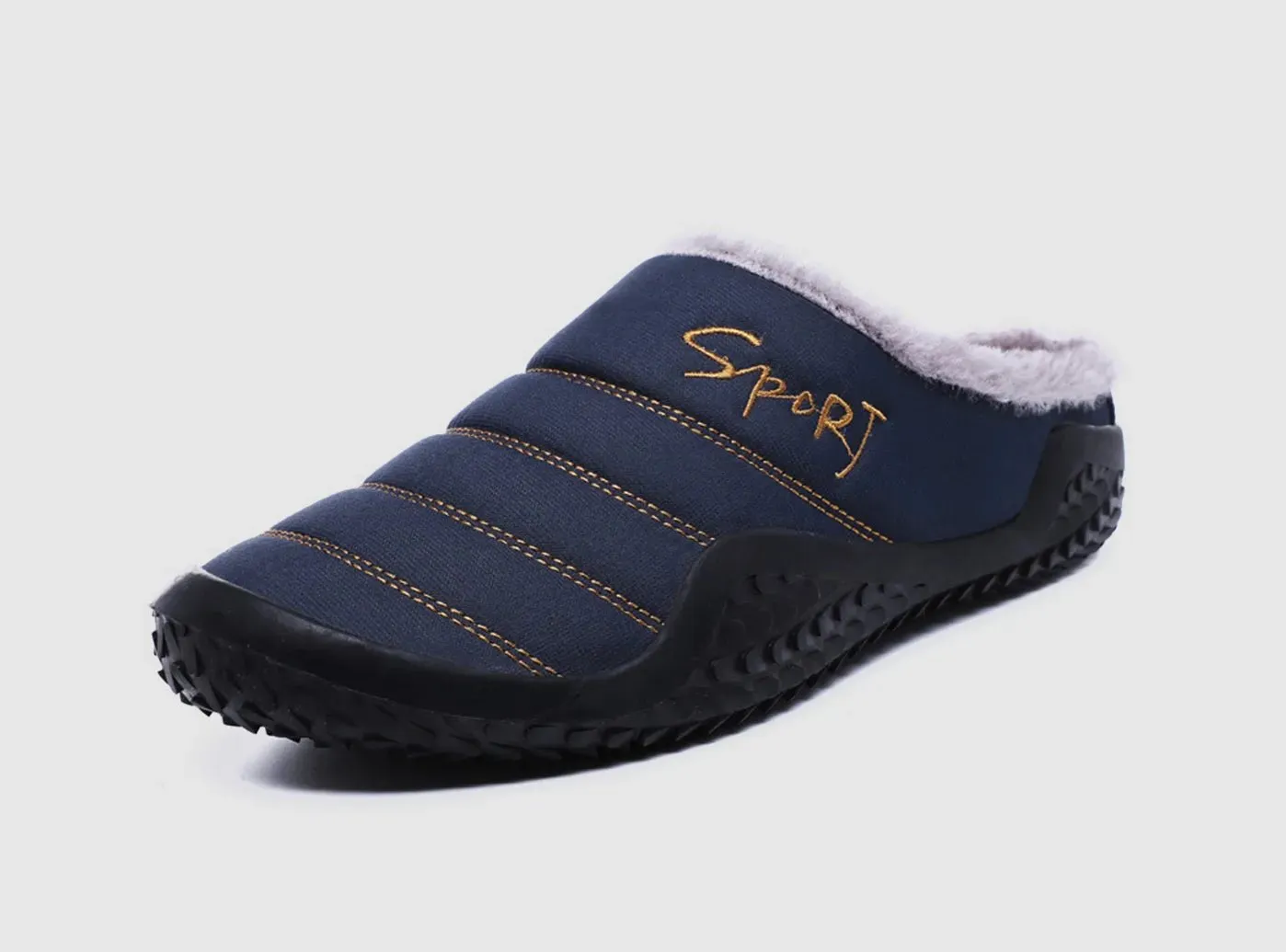 FitVille Men's Fur-lined Plush Winter Slipper