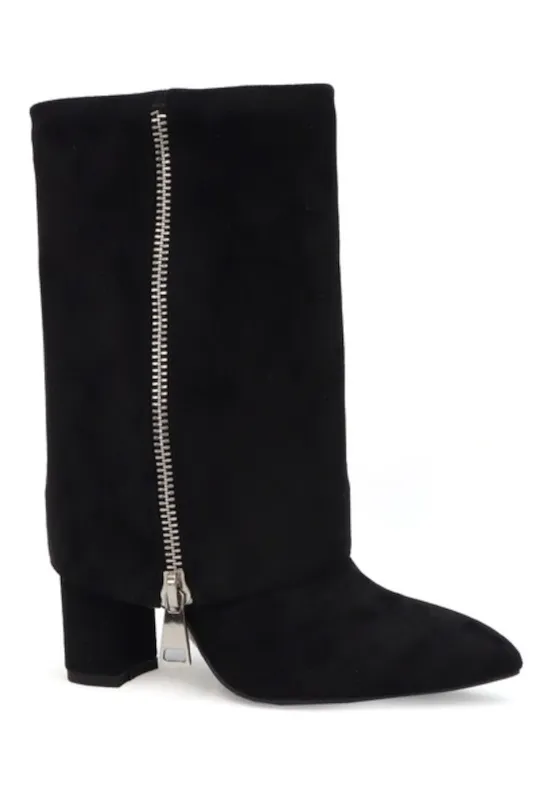 Fold Over Boots with Zipper