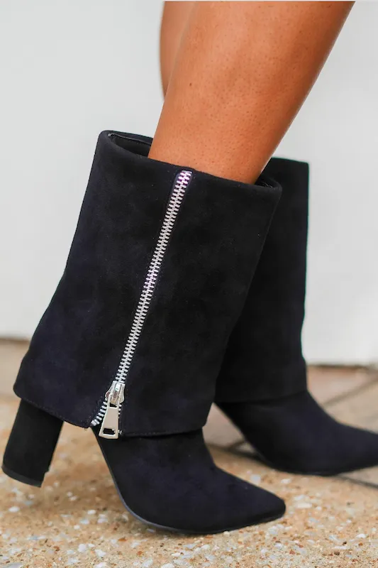 Fold Over Boots with Zipper