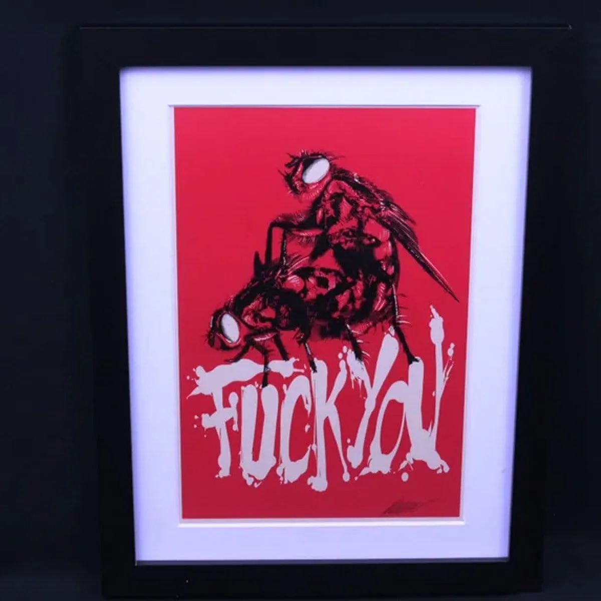 'Fuck You' Fly Lithograph Print Signed by Godmachine