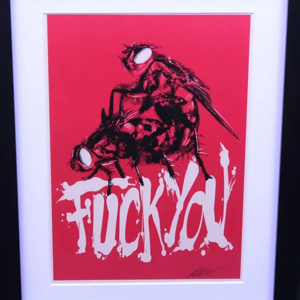 'Fuck You' Fly Lithograph Print Signed by Godmachine