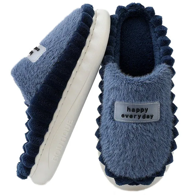 Groovywish Men Soft Plush Slippers Heel Protection Indoor Shoes