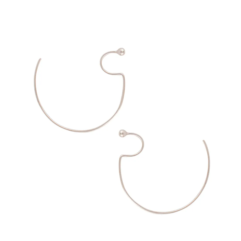 Illusion Threader Hoops in Silver - Large