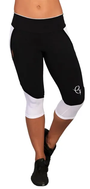 Last Chance! Equilibrium Activewear Muscle Enhancing Mesh Inset Capri C365