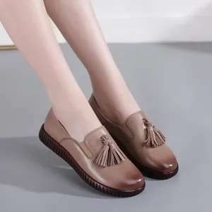 Leather Flat Casual Retro Women's Shoes | Gift Shoes