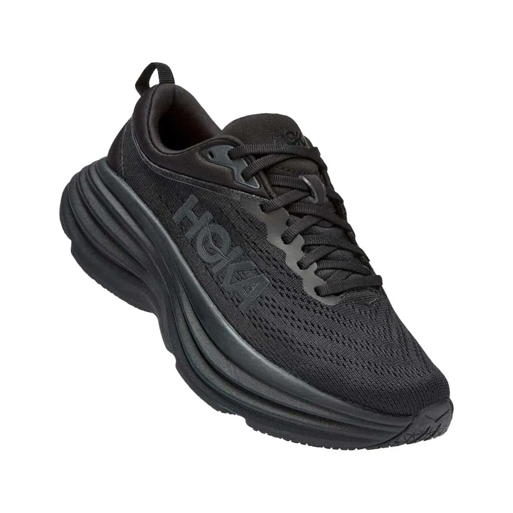 Men's Bondi 8 Running Shoe - Black/Black - Wide (2E)