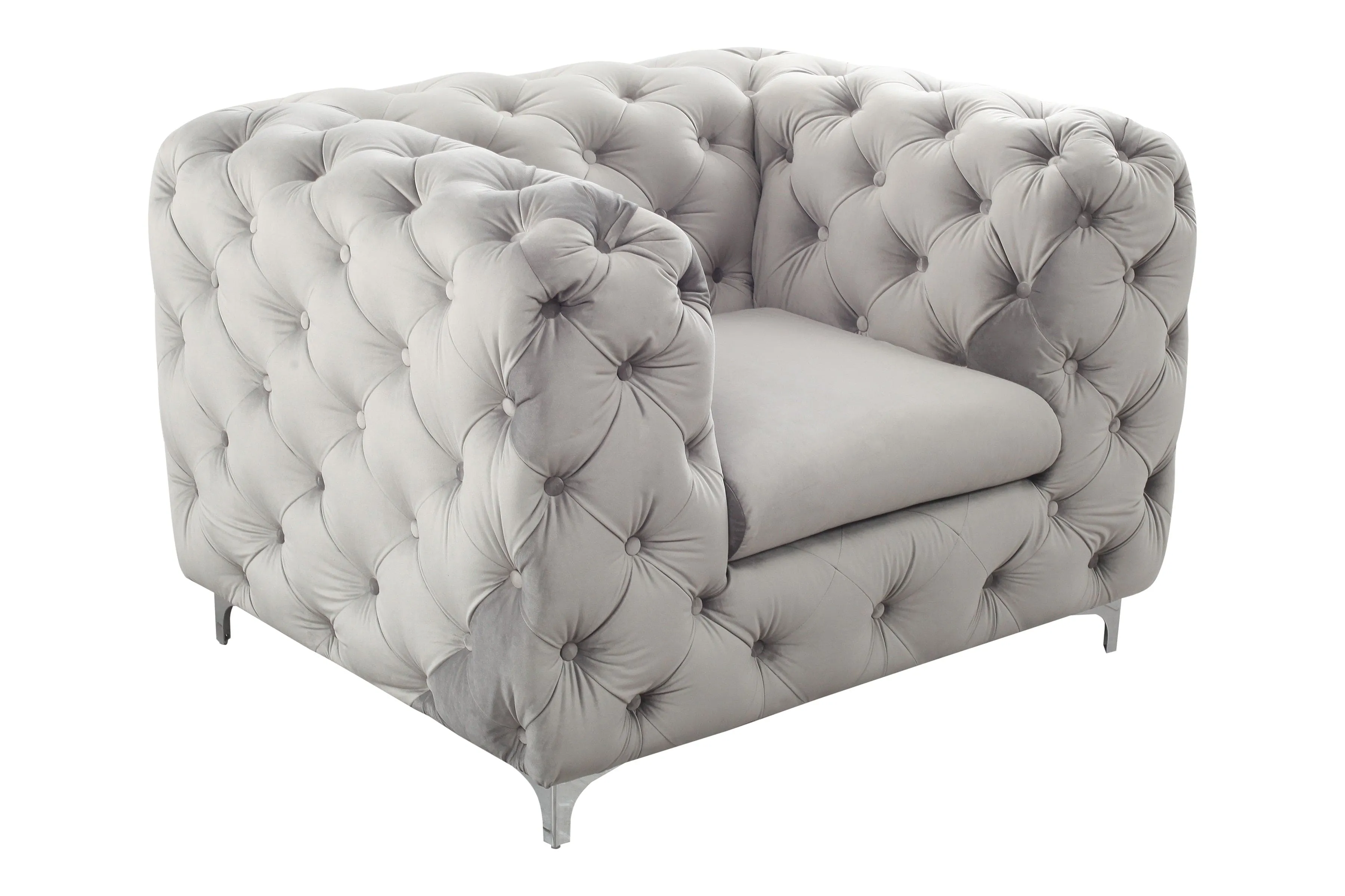 Modern Grey Chesterfield 1 seater Sofa