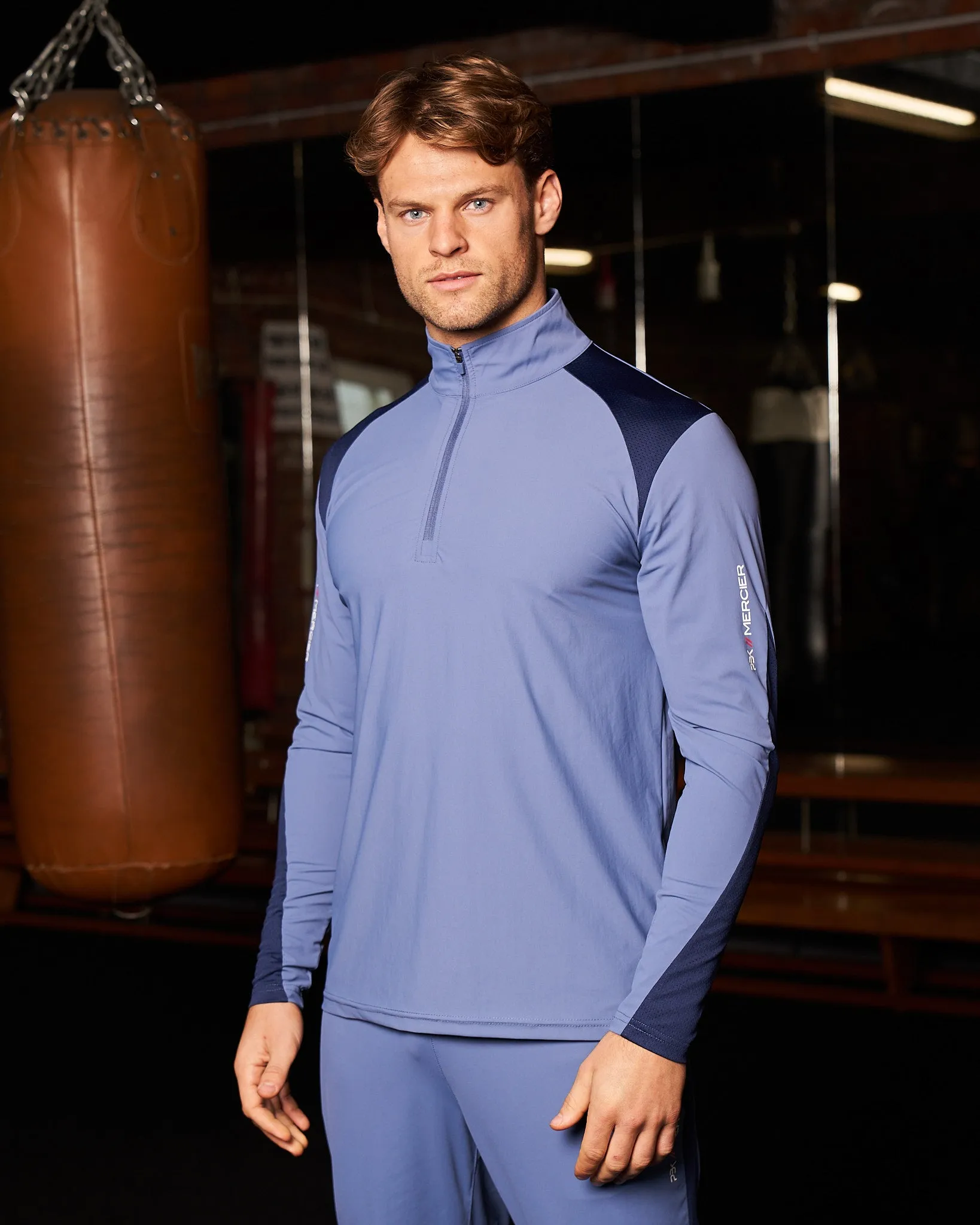 PBK//Mercier Performance 1/4 Long sleeve Petrol Blue