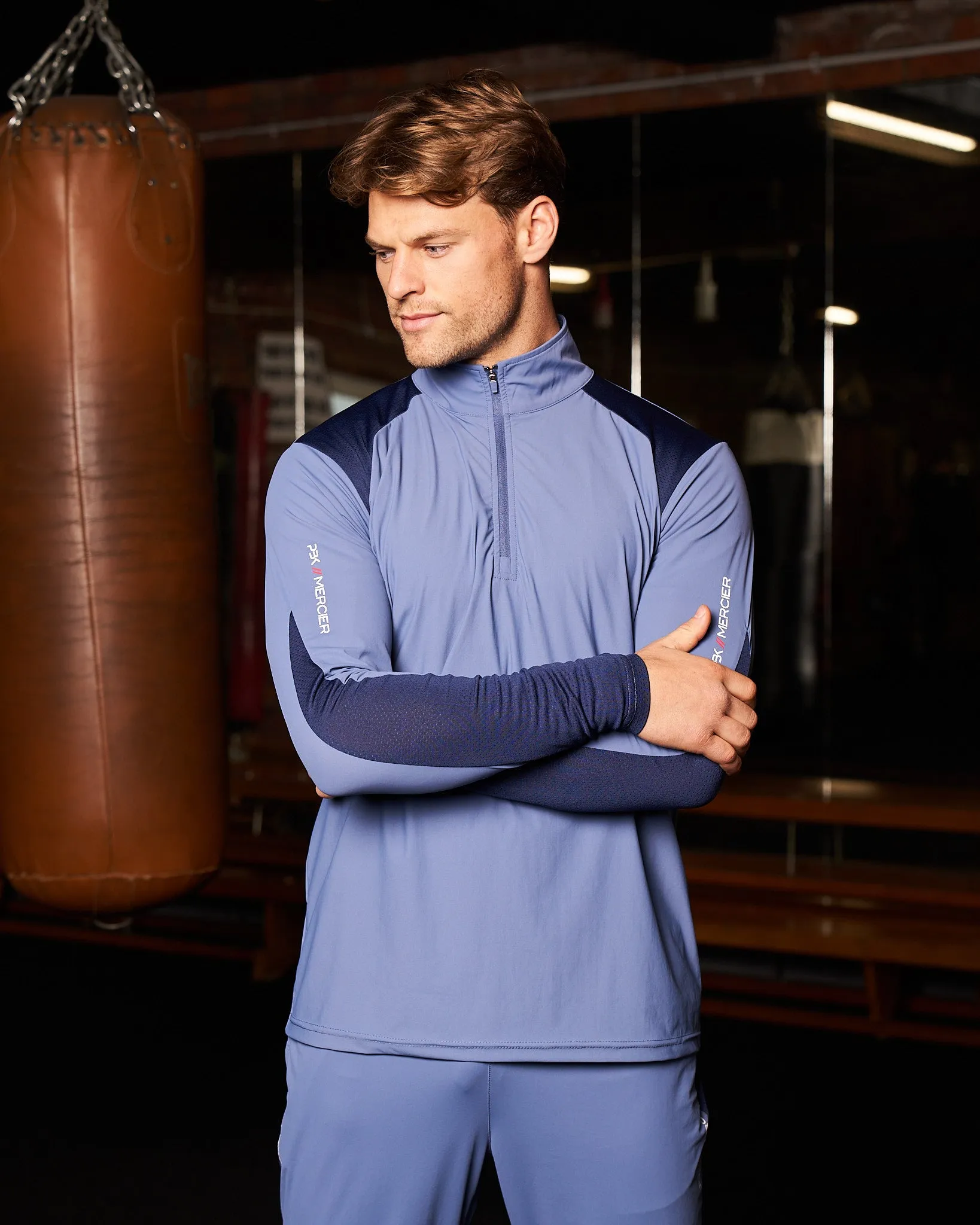 PBK//Mercier Performance 1/4 Long sleeve Petrol Blue