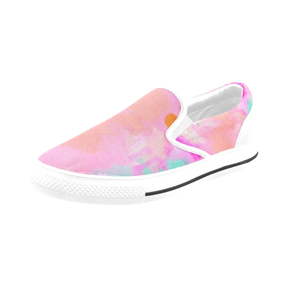 Pink Tie-dye Slip-on Canvas Women's Shoes