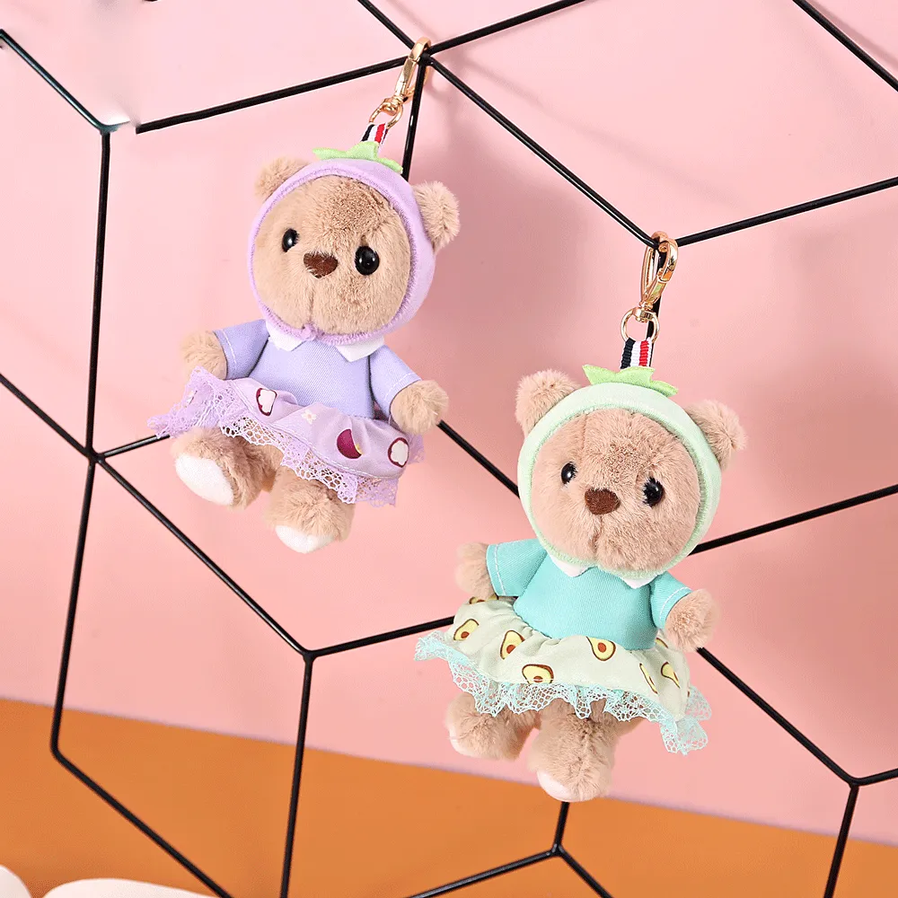 Princess Style Teddy Bear Plush Keychain.