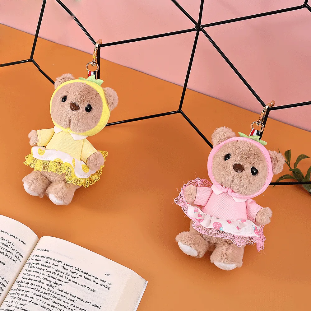 Princess Style Teddy Bear Plush Keychain.