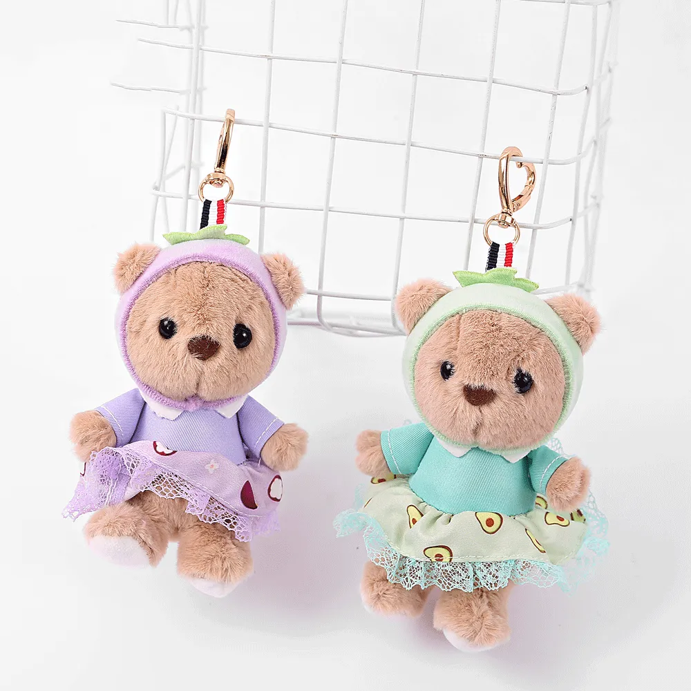 Princess Style Teddy Bear Plush Keychain.