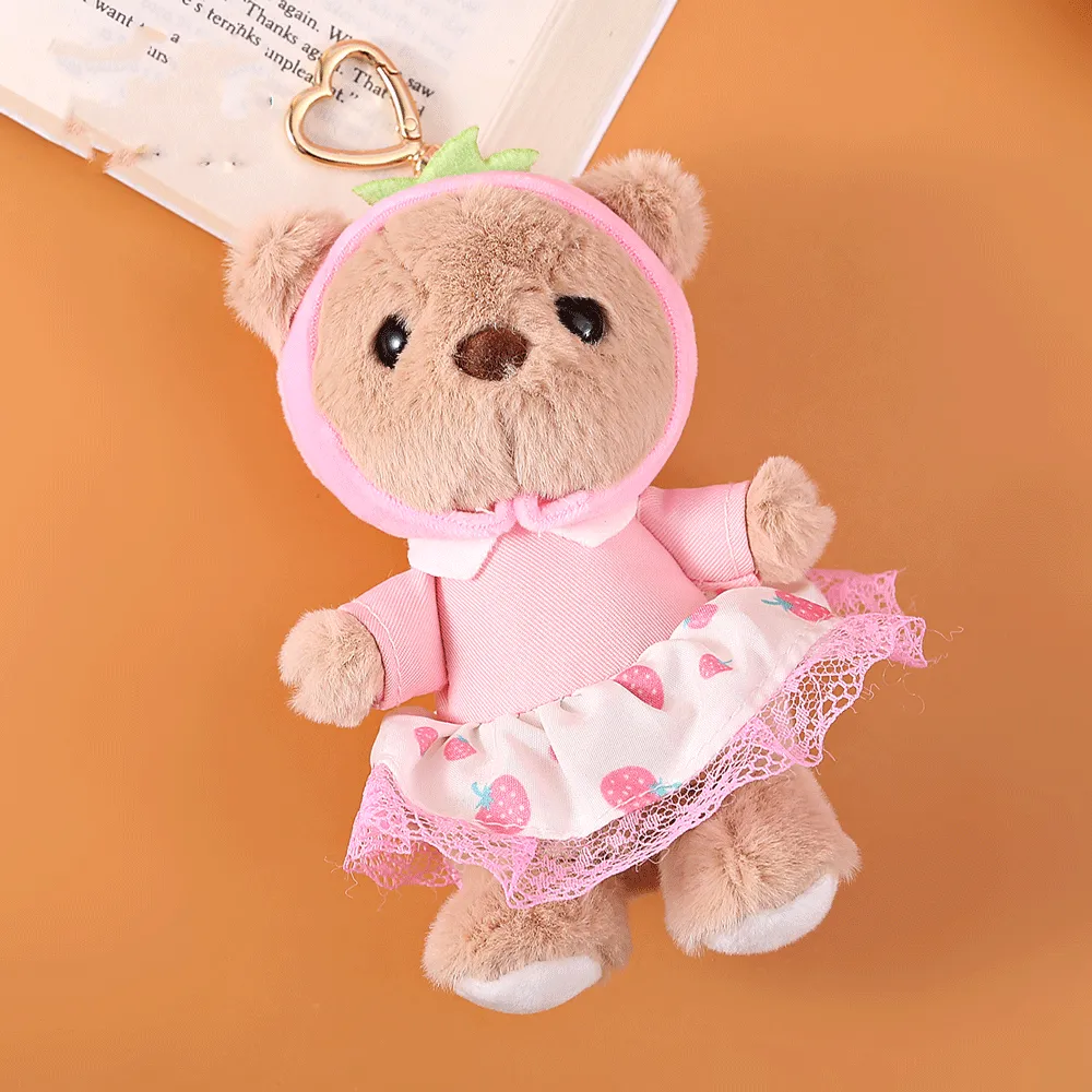 Princess Style Teddy Bear Plush Keychain.