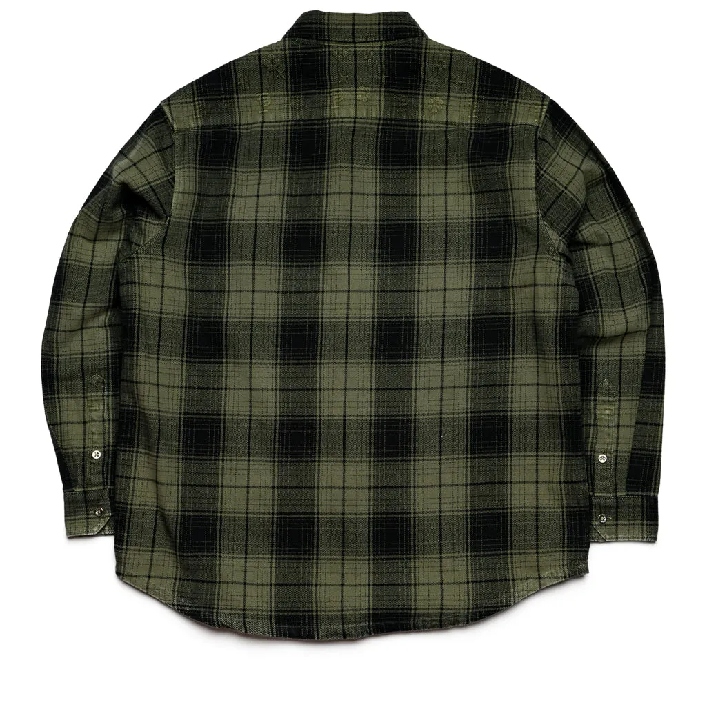 Purple Brand Overdyed Flannel  - Green