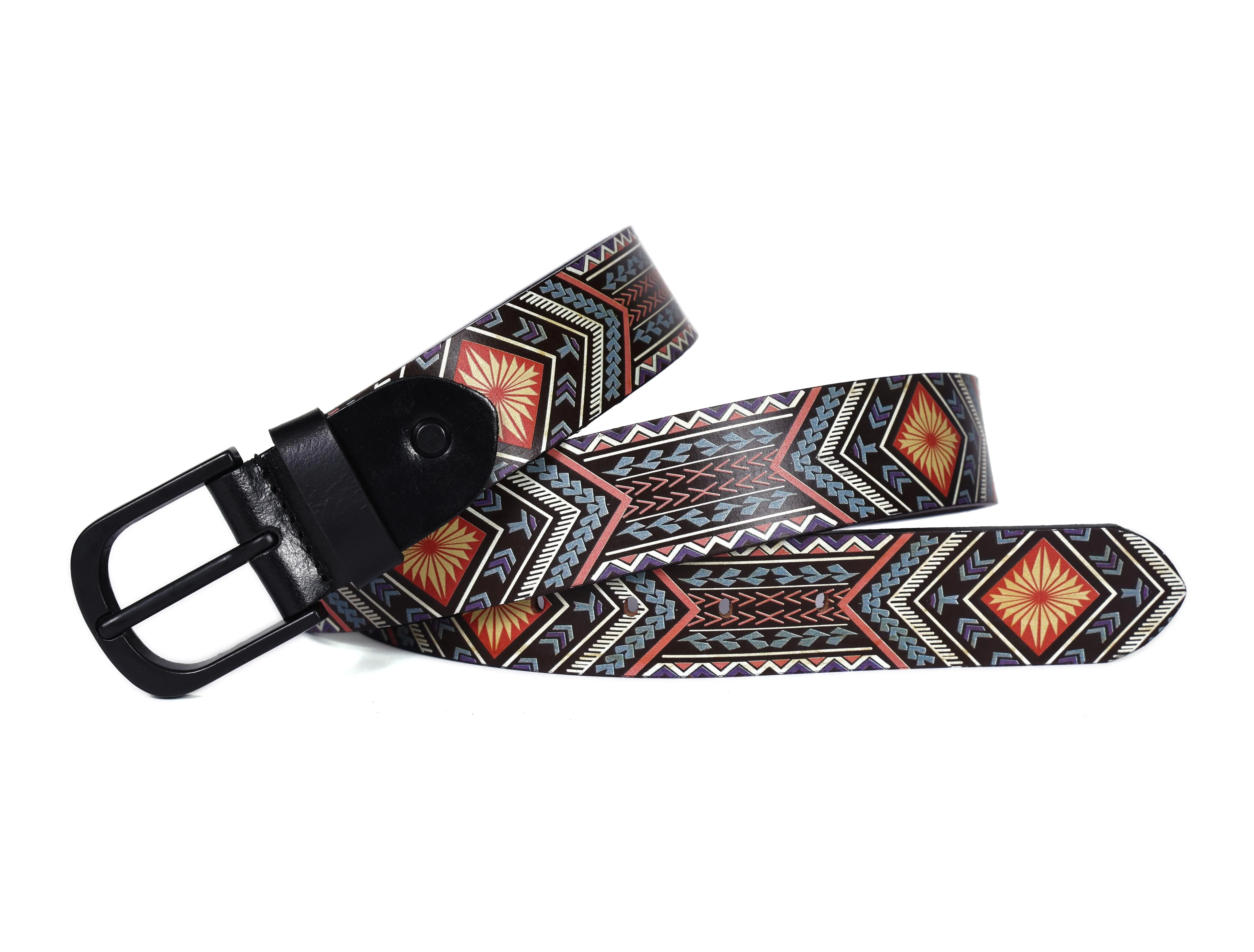 "Colorful Creativity: Leather Multi-Printing Belts for Statement Style" Art: LB-821