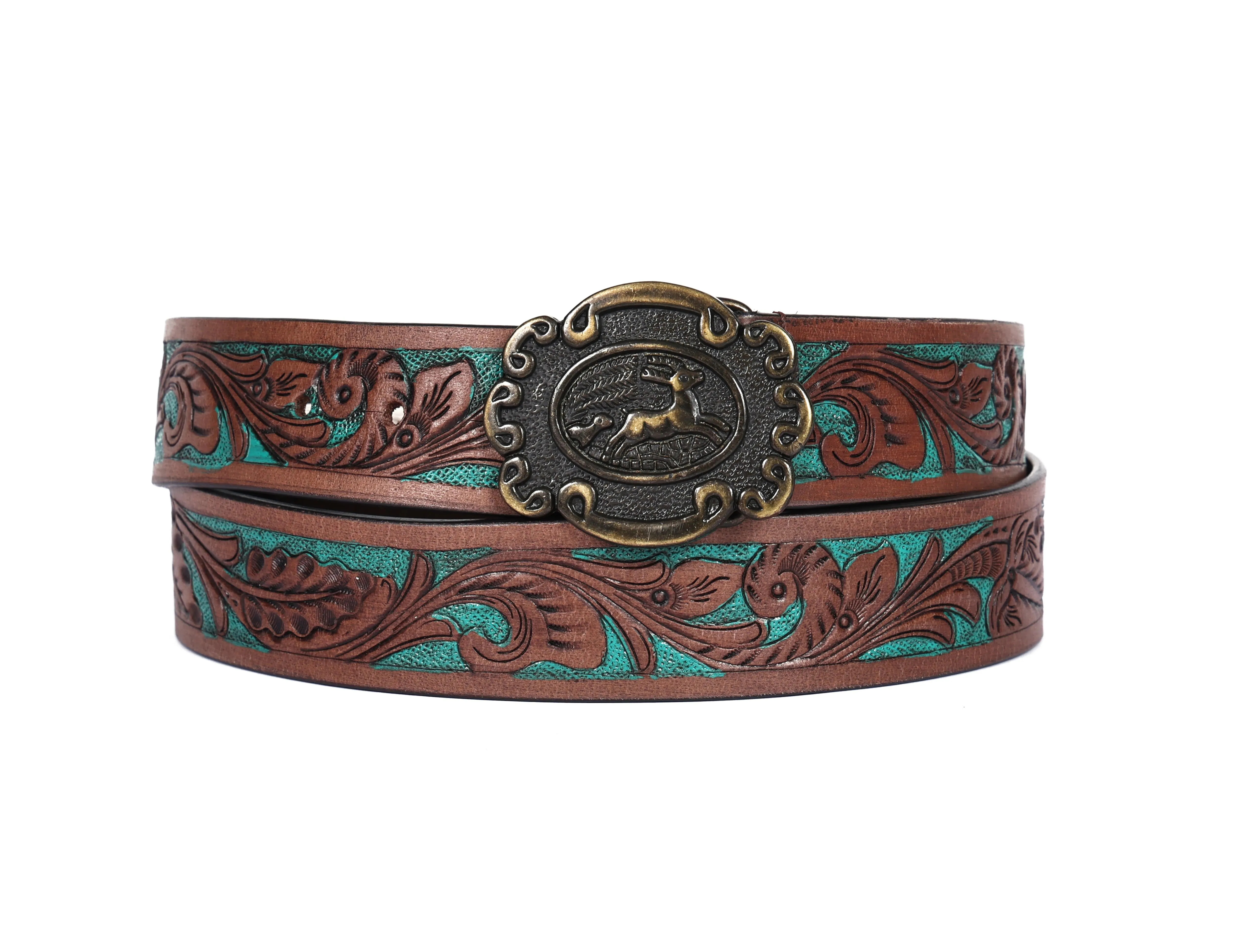 "Crafted Elegance: Hand-Carved Leather Belts Redefining Style" Art: LB-810