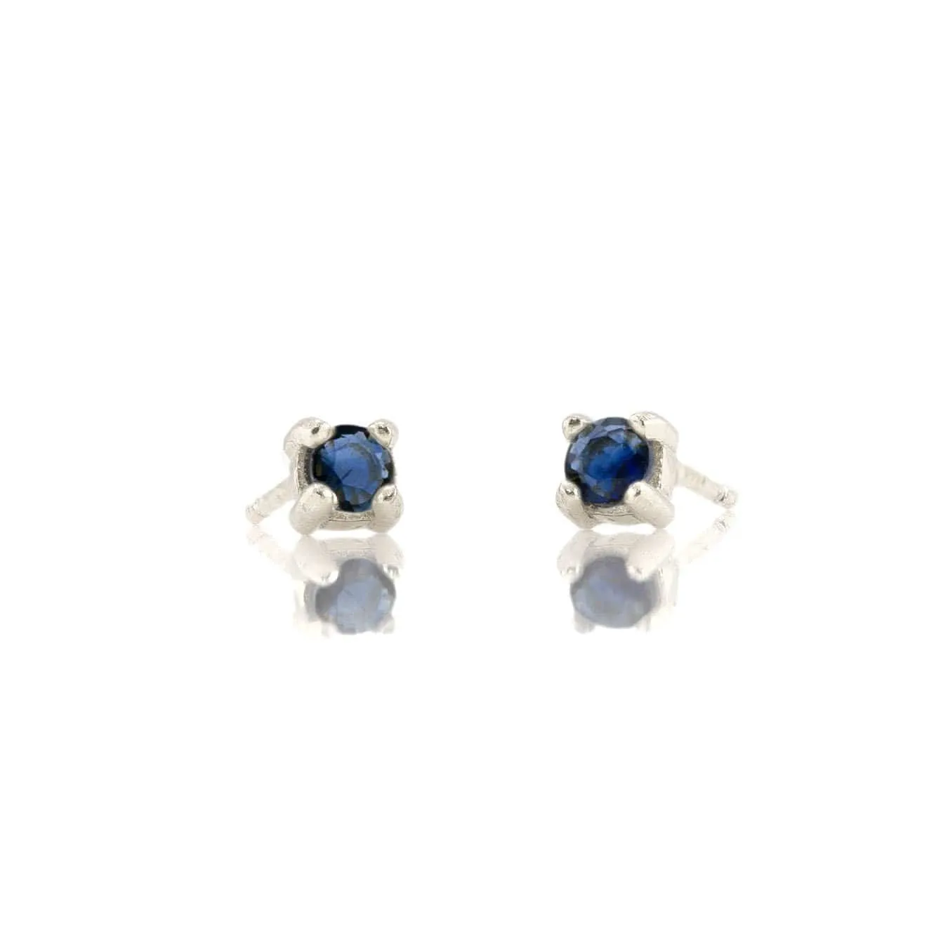 Sapphire Prong Set Gemstone Stud Earrings-September birthstone