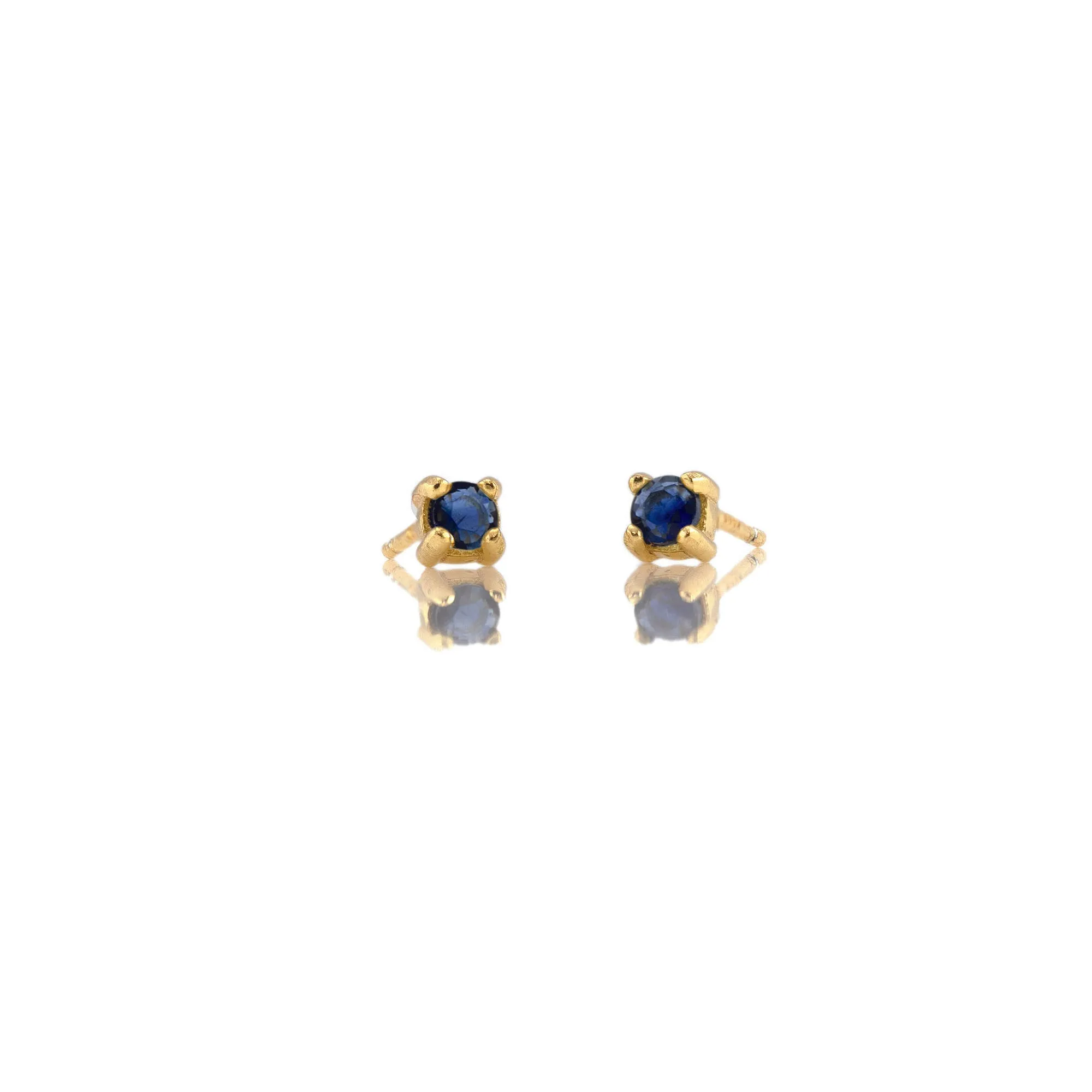 Sapphire Prong Set Gemstone Stud Earrings-September birthstone