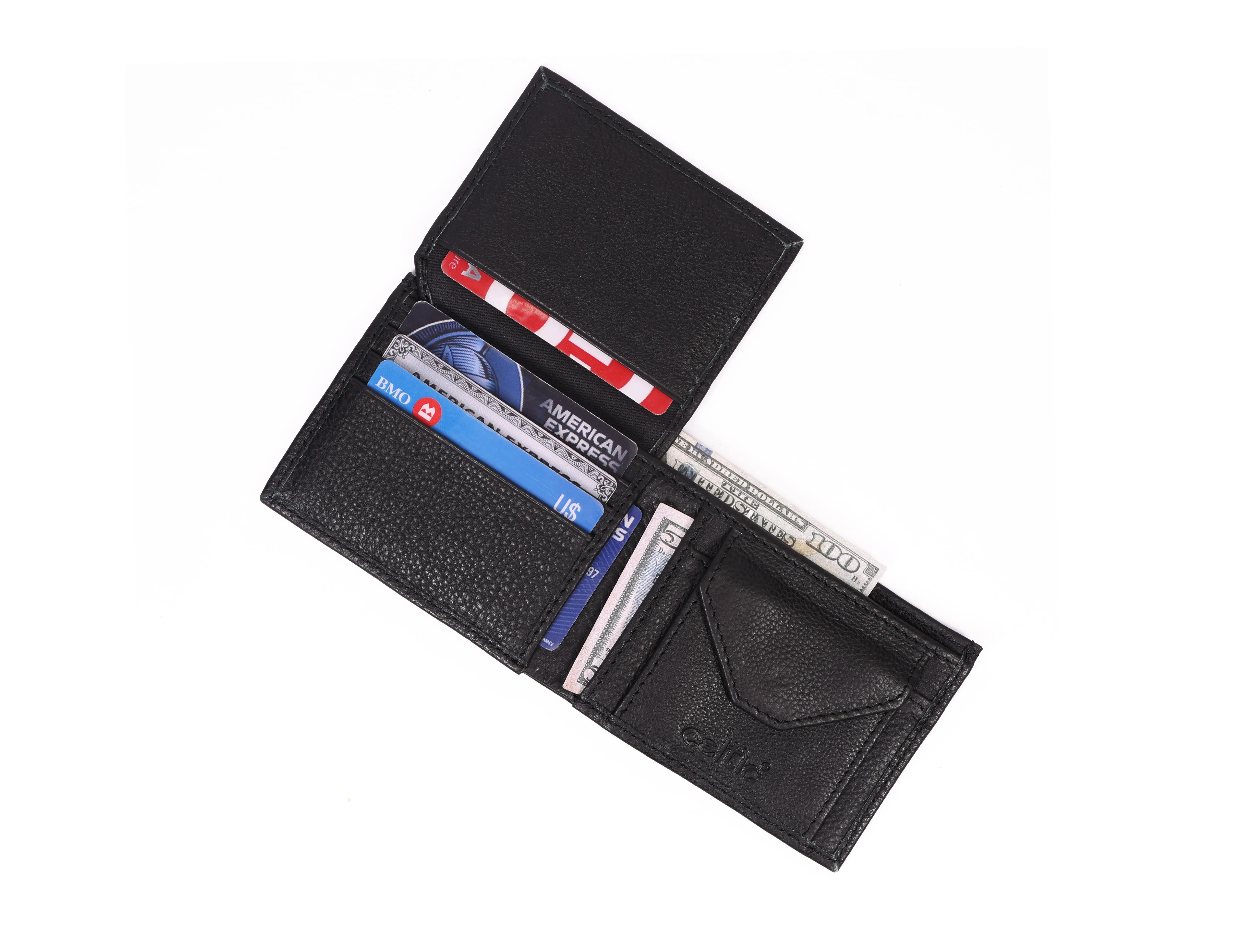 Sleek Black Leather Wallet - Style and Practicality Combined, Art:- LA-1408