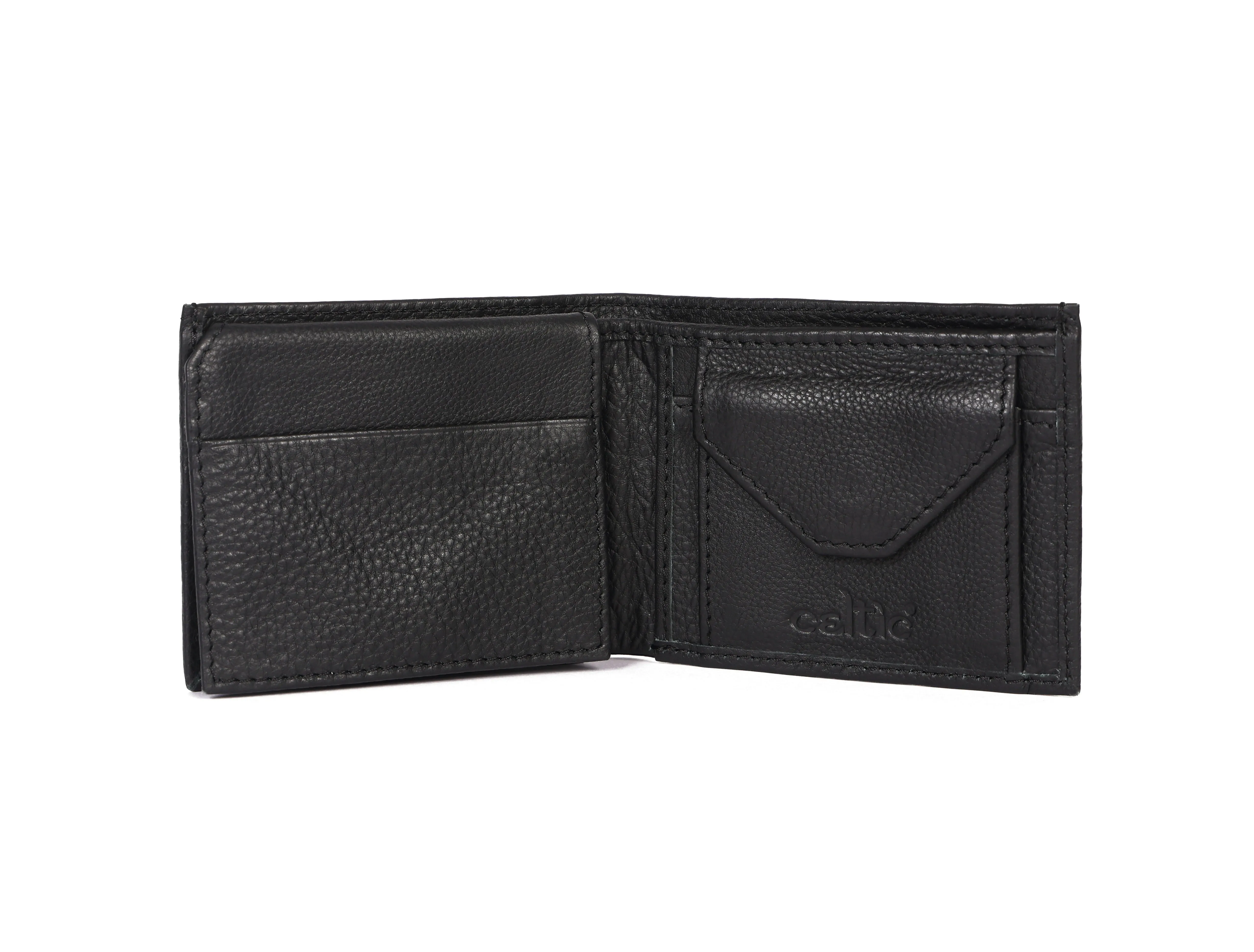 Sleek Black Leather Wallet - Style and Practicality Combined, Art:- LA-1408