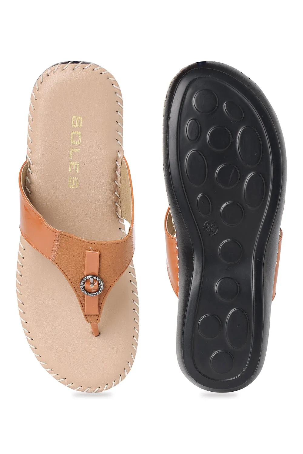 SOLES Comfort Open Toe Platform Flats