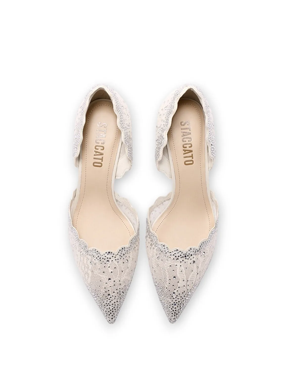 Dorsay Heels with Sparkles and Pointed Laces