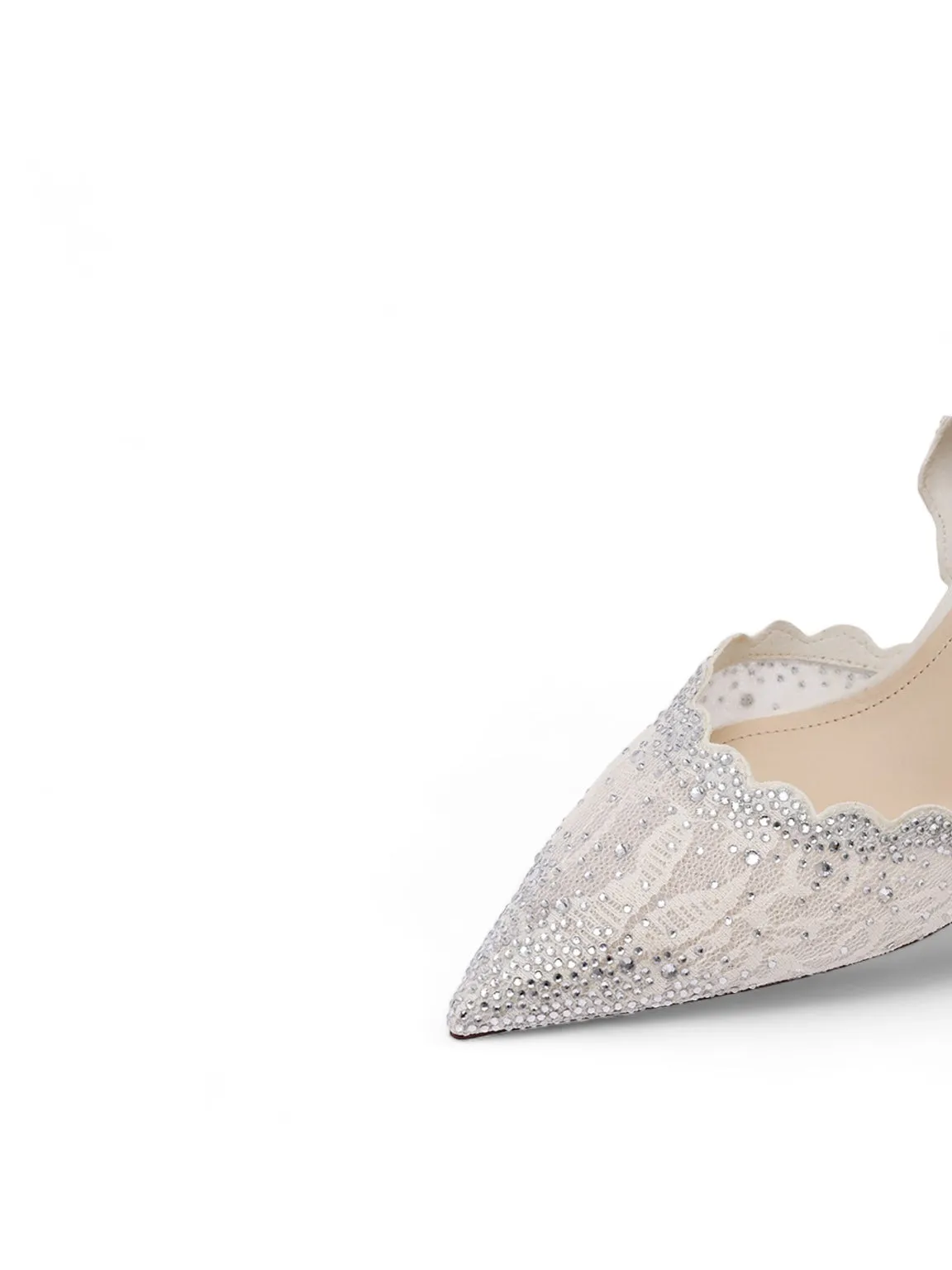 Dorsay Heels with Sparkles and Pointed Laces