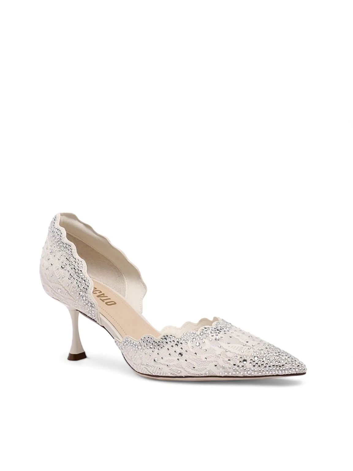 Dorsay Heels with Sparkles and Pointed Laces