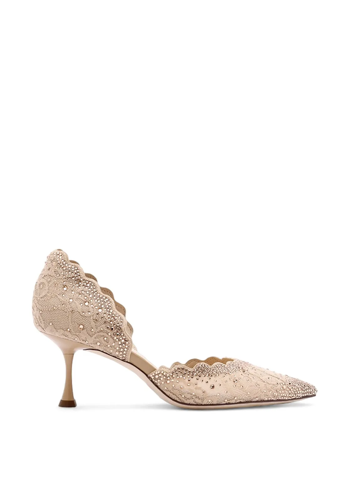 Dorsay Heels with Sparkles and Pointed Laces