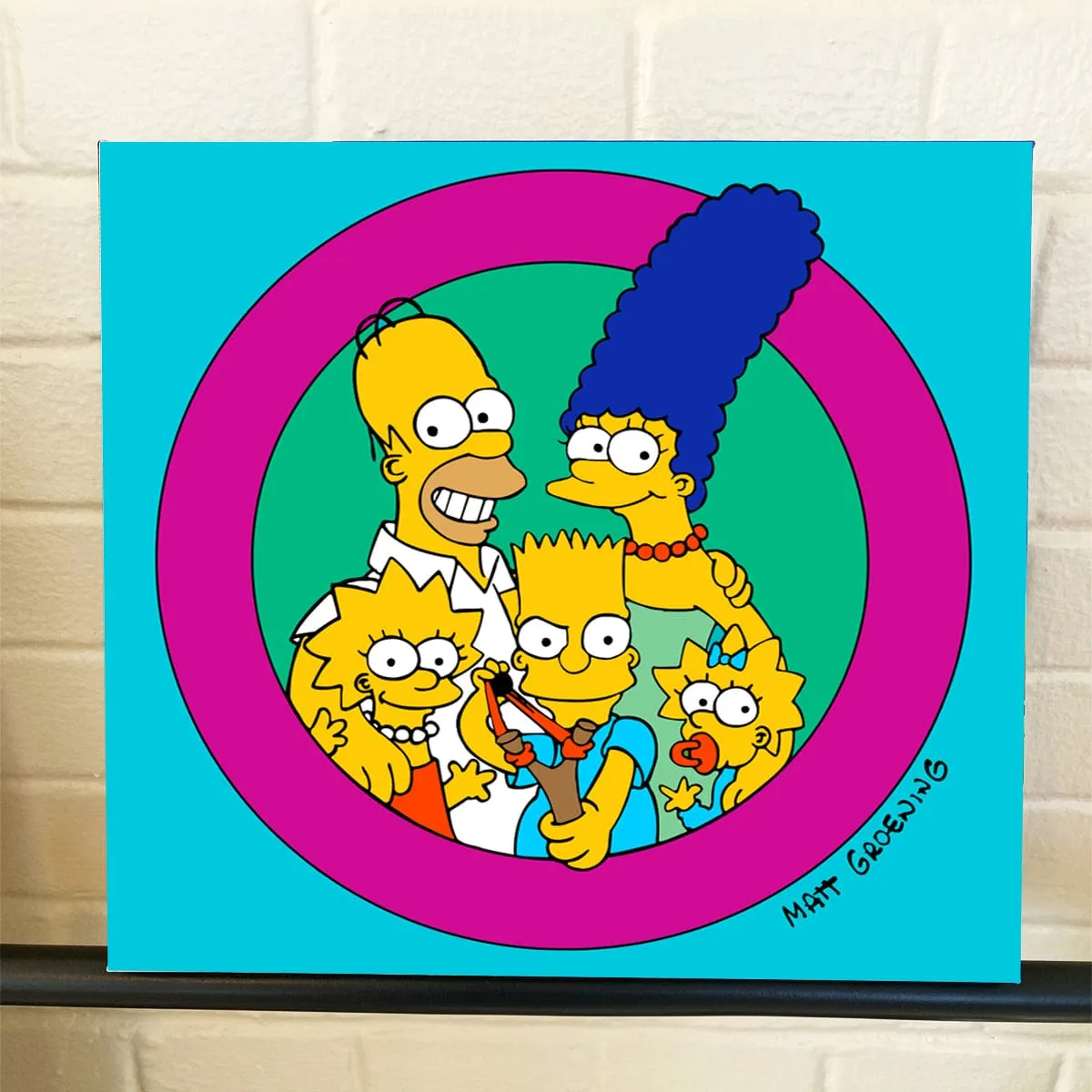 The Simpsons Classic Family Gallery Wrapped Canvas Print 12x12