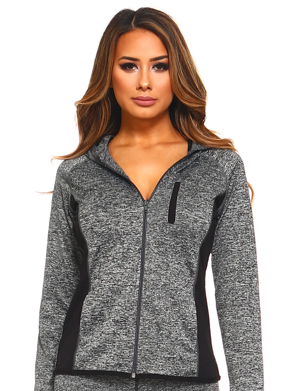 Women's Activewear Jacket, Full Zip Up Hoodie, Long Sleeve Workout Wear